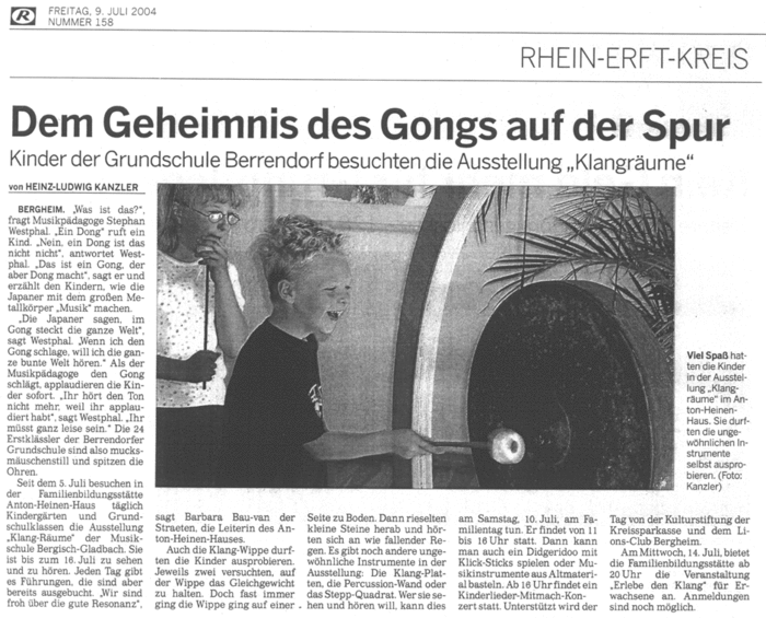 Bonner Rundschau, 9.7.2004 Bonner Rundschau, 9.7.2004