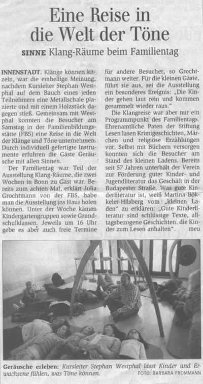 General Anzeiger Bonn, 30.10.2007 - In der Mitte: Stephan Westphal.
