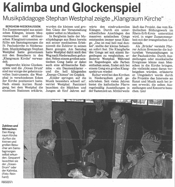 Kölnische Rundschau, 21.3.2006 - Rechts: Stephan Westphal. Kölnische Rundschau, 21.3.2006 - Rechts: Stephan Westphal.
